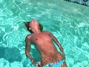 Topless Chick In The Pool