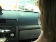 Blonde Sucking In Car