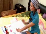 Painting and masturbation on the bed