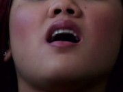 Asian lesbo gets her strapon dildo sucked 8 by GushingLesbos