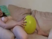 Teen Plays Naked With Balloons