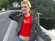 Blonde Flashes Her Pretty Pussy In Public