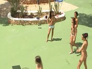 Ultra sexy lezzies group having shower