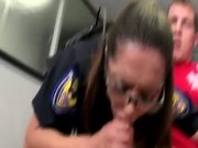 Two cops swap doughnuts for cock sucking and love it