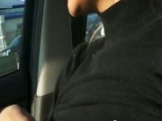 Amateur Holly flashes her tits and gets banged in the car