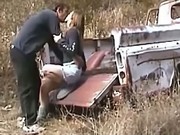 HomeGrownOutdoorSex - Blonde Gets Fucked At The Roadside