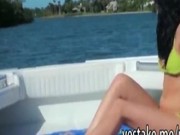 Bikini teen picked up on boat from surfing and sucks and fucked