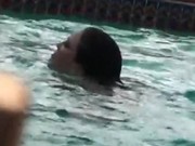 Curvaceous honey fucked near the pool after having a swim by a l