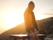 Blonde model Francesca during sunset