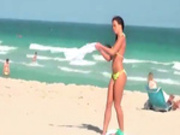 Hot brunette girl spied on taking pictures and gets nailed