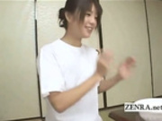 Subtitled CFNM Japanese sensual penis washing at inn