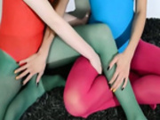 Hairy lesbians in nylon stockings loving