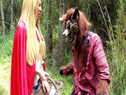 Lexi Lowe as a Little Red Riding Hood met big bad wolf