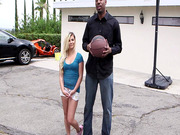 Fun size teen Alex Little came to try the big black dick